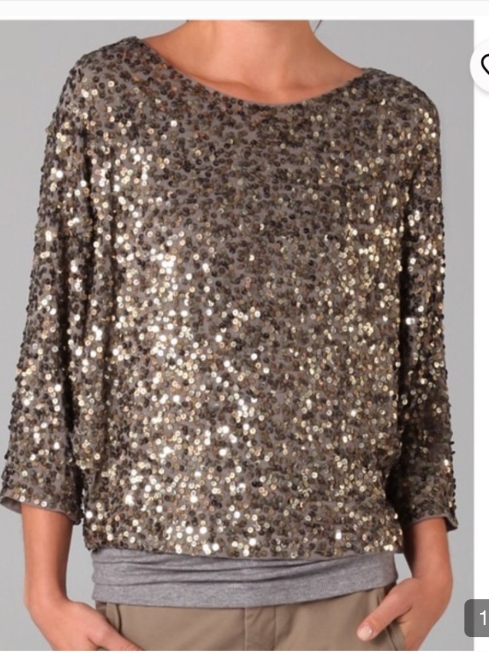 Vince Sequin Raglan Sleeve Top